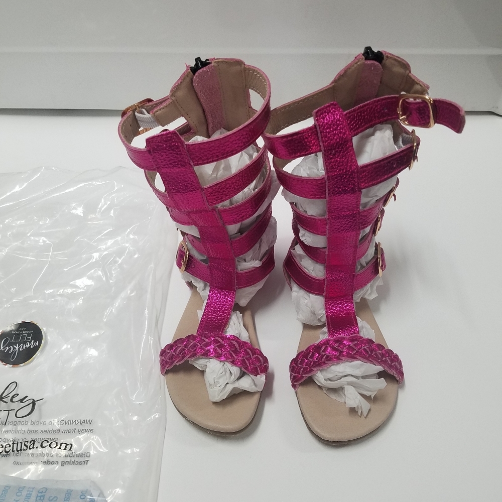 Monkey Feet Emilias Metallic Pink Gladiator